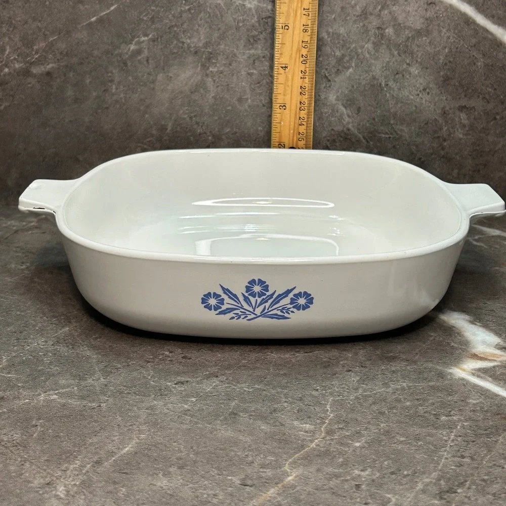 Corning Ware Blue Cornflower 9 Inch Square Baking Dish P-9-B Vintage Pyroceram